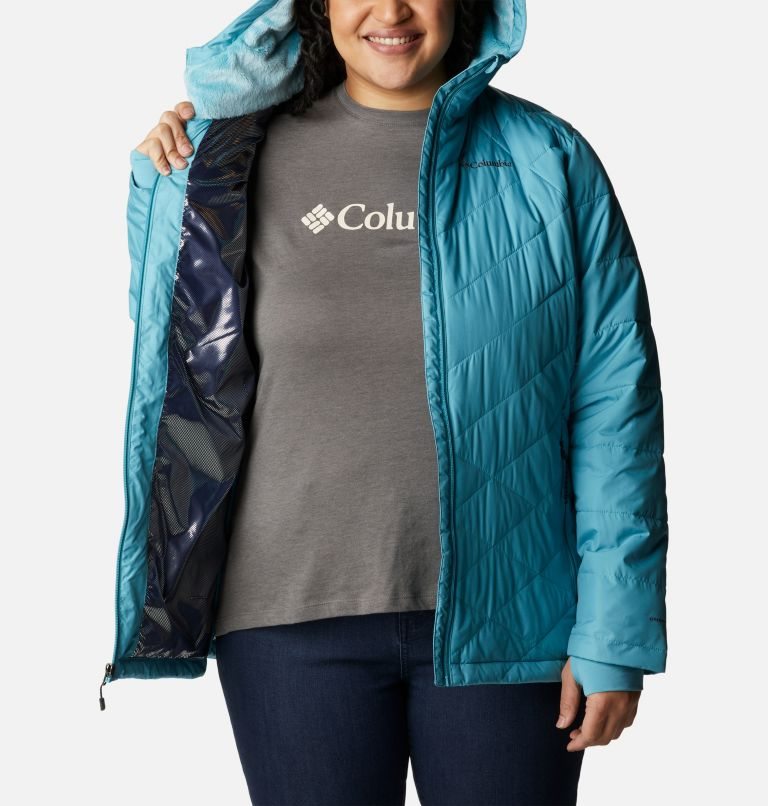 Women's Columbia Heavenly Hooded Jackets Turquoise | Plus Size CA-M4A63